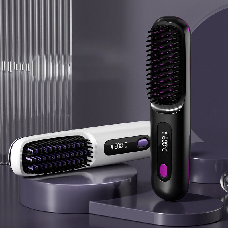 🎁Wireless Ceramic Heating Hair Straightening Comb