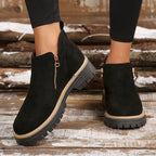 ✨Women's Round-Toe Ankle Boots with Side Zipper