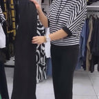 Women's Striped Top & Solid Pants Set