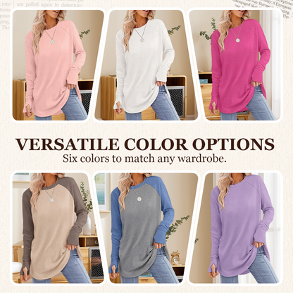 🍂🔥Women's Casual Long Sleeve Round Neck Top