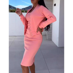 Women's Strap Bodycon Dress & Jacket Set