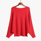 Women's Boat Neck Dolman Sleeve Ribbed Knitted Sweaters