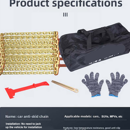 Universal Anti-Skid Snow Chains for Car Tires