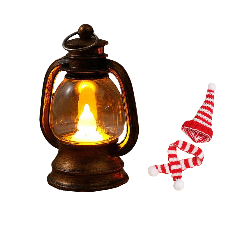 Mini Snowman Lantern with Hats and Scarves