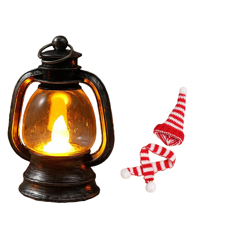 Mini Snowman Lantern with Hats and Scarves