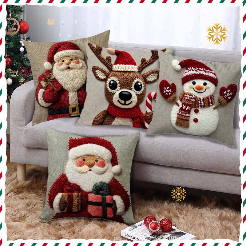 🎅Festive Christmas Character Pillow Cover 18x18