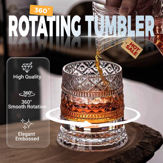 🥃  360° Rotating Whiskey Glass – Aerate & Relieve Stress ✨