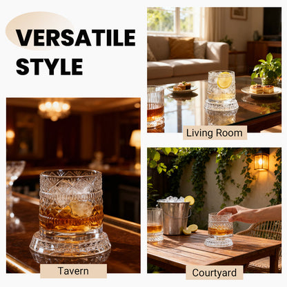 🥃  360° Rotating Whiskey Glass – Aerate & Relieve Stress ✨