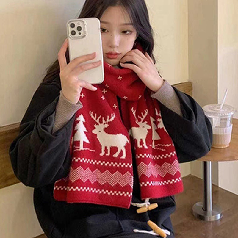 Soft Christmas Theme Knitted Scarves