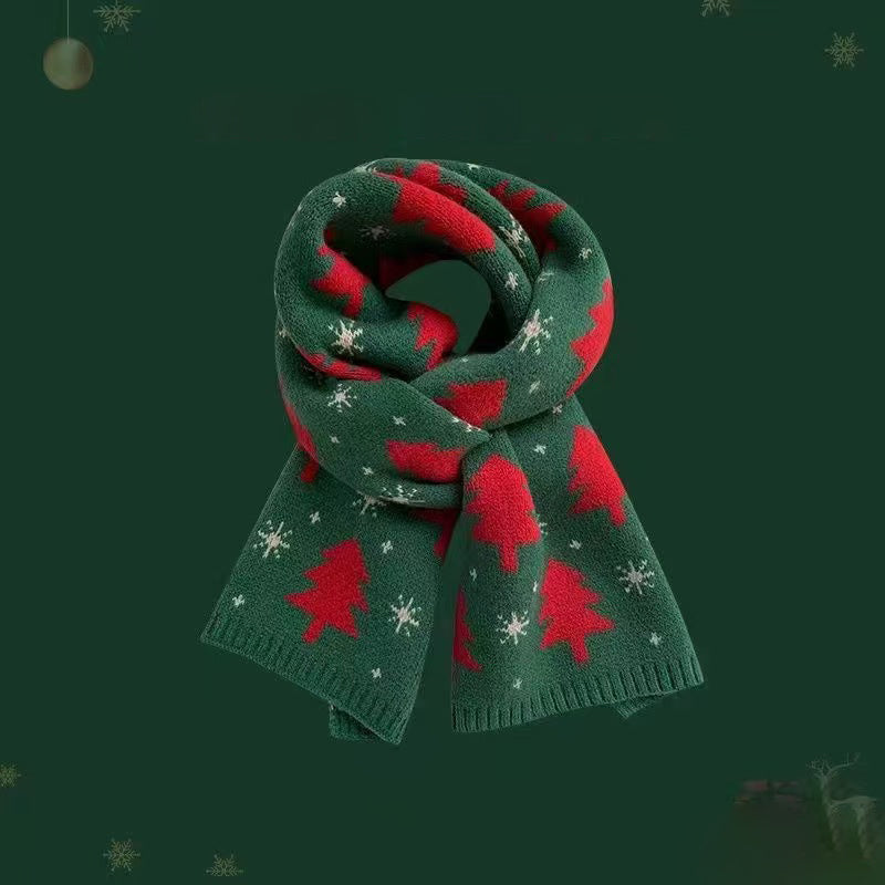 Soft Christmas Theme Knitted Scarves