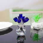 Everlasting Crystal Rose Flower Figurine in Vase