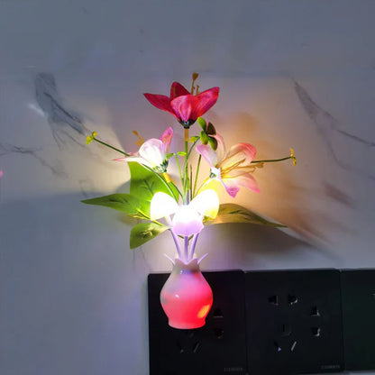 LED Nightlights In The Form Of Simulated Flowers With Intelligent Control For The Bedroom