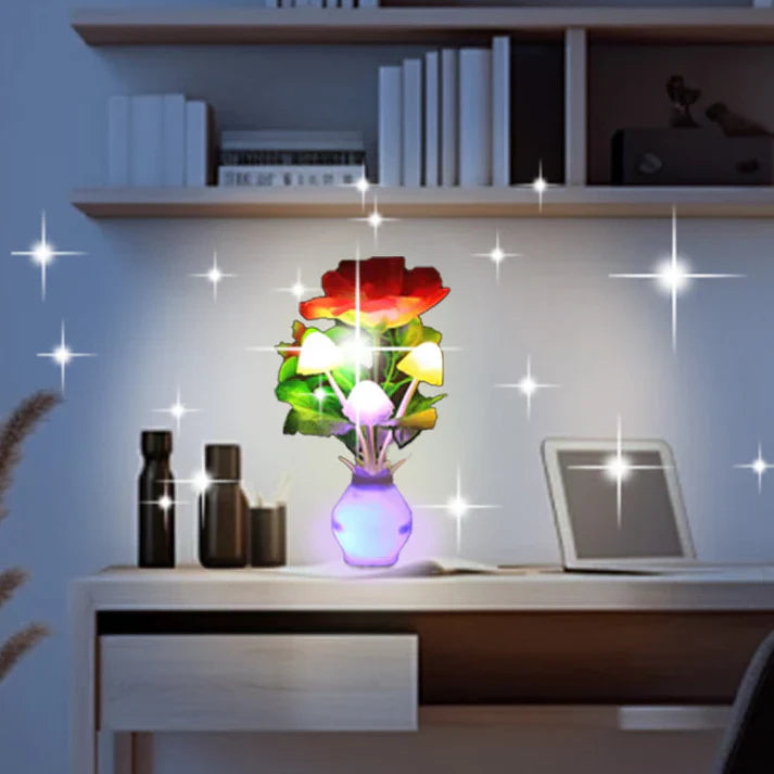 LED Nightlights In The Form Of Simulated Flowers With Intelligent Control For The Bedroom