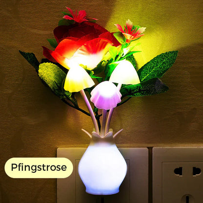 LED Nightlights In The Form Of Simulated Flowers With Intelligent Control For The Bedroom