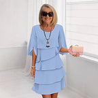 🎁Women's Elegant Layered Ruffle Sleeve Dress – Effortless Style for Every Occasion💃