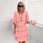 🎁Women's Elegant Layered Ruffle Sleeve Dress – Effortless Style for Every Occasion💃