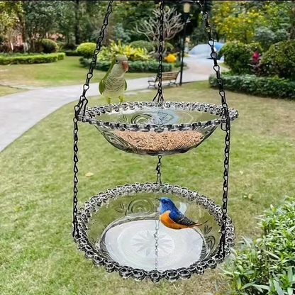 💞50K+ SOLD!🐦🌧️Vintage-Style Bird Feeder with Bath – Hangs anywhere, easy to fill. Attracts robins & blue tits. Perfect for nature lovers. 🏡✨