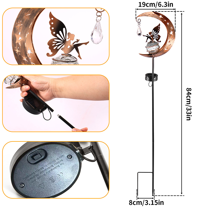 Solar Fairy Moon Garden Stake Light