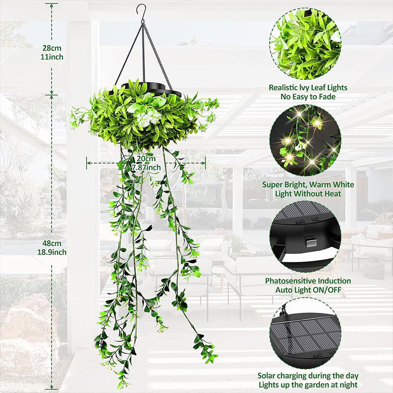 💎SOLAR-POWERED HANGING MILAN GRASS LIGHT! 💎 Lifelike Foliage, Auto On/Off & IP65 Waterproof ✨