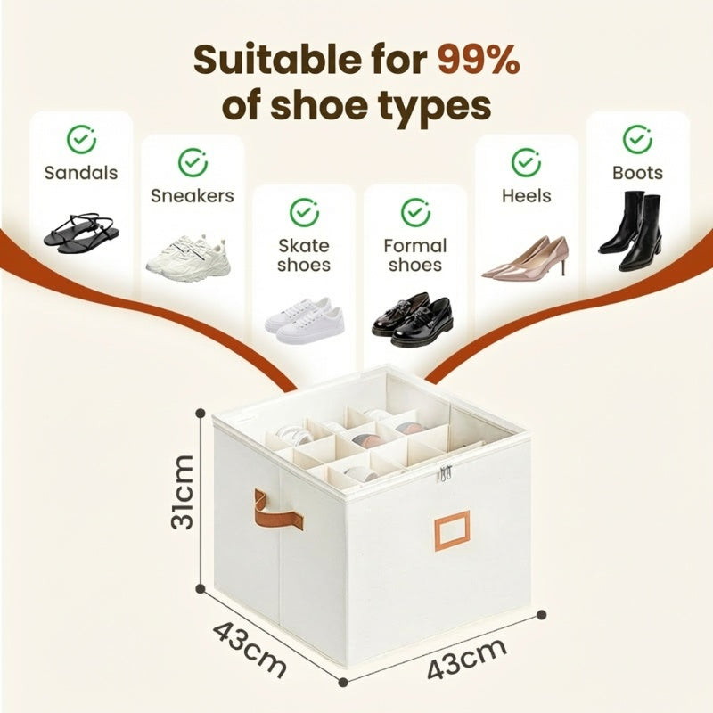 👟 Transparent, Foldable PVC Shoe Box, Waterproof Shoe Organiser For The Office