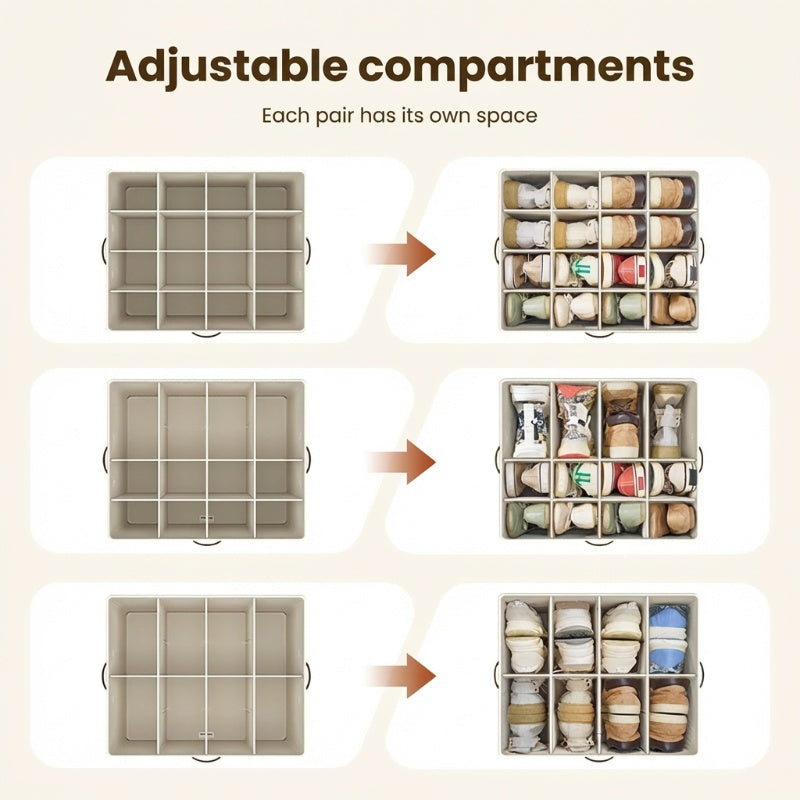 👟 Transparent, Foldable PVC Shoe Box, Waterproof Shoe Organiser For The Office