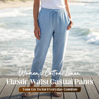 👖Casual Cotton and Linen Pants for Women – Breathable, High-Waisted & Ankle-Length Elegance🤍