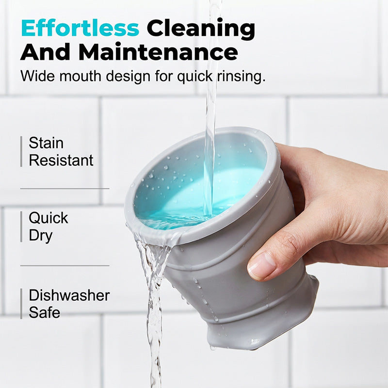 Collapsible Silicone Travel Cup with Lid