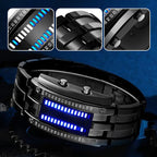 ⌚ Men's Binary LED Watch – Stainless Steel, Blue Light, Sporty, Water-Resistant, Modern ⚡