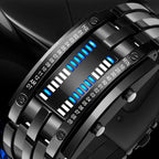 ⌚ Men's Binary LED Watch – Stainless Steel, Blue Light, Sporty, Water-Resistant, Modern ⚡