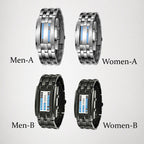 ⌚ Men's Binary LED Watch – Stainless Steel, Blue Light, Sporty, Water-Resistant, Modern ⚡