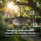 🐦Hanging Umbrella Bird Feeder & Bath – Dual-Use, Rust-Resistant, Vintage Style & Perfect for Garden Decor ☂️