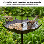 🐦Hanging Umbrella Bird Feeder & Bath – Dual-Use, Rust-Resistant, Vintage Style & Perfect for Garden Decor ☂️