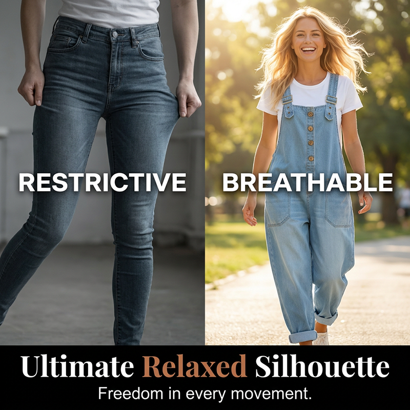 🔥Women's Casual Baggy Denim Overalls with Pockets