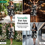 Women's Elegant Floral Print Chiffon Dress