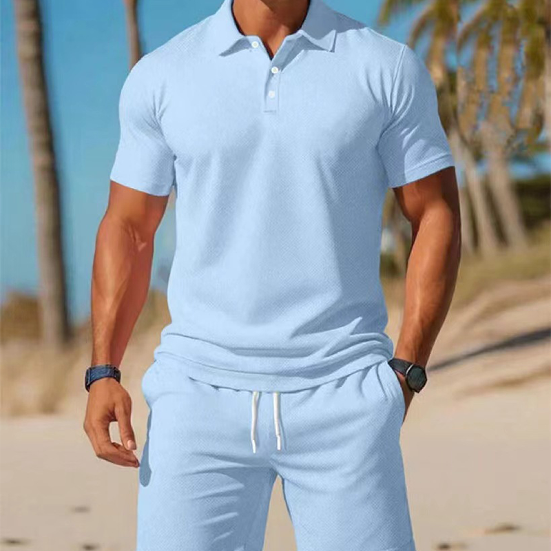 Men's Summer 2-Piece Polo & Shorts Set