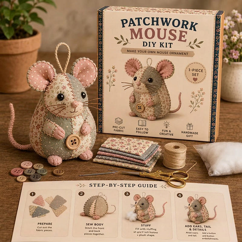 🎁Hot sale🧵Handcrafted Vintage Mouse Plush Sewing Kit