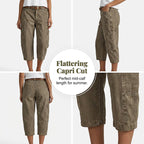 👖Women's Relaxed Casual Cargo Capris – Utility Pockets, Breathable, Relaxed Fit ✨