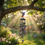 🎵Vintage Metal Memorial Wind Chimes – Soothing Melody, Rust-Resistant Aluminum, Retro Design ✨