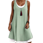 Women's Sleeveless Fake 2-Piece Dress