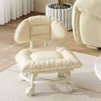 🪑 Rolling Low Stool with Backrest – Padded seat & silent casters – comfortable and mobile 🛠️