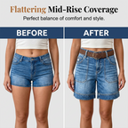 Women's Mid-Rise Bermuda Denim Shorts with Pockets