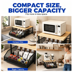💥2-Tier Kitchen Microwave Stand with Slide-Out Drawer — Heavy-Duty Countertop Shelf