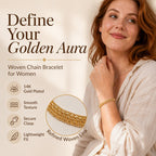 💫 14K Gold‑Plated Woven Mesh Bracelet – Glamorous, Eye‑Catching, Elegant ✨