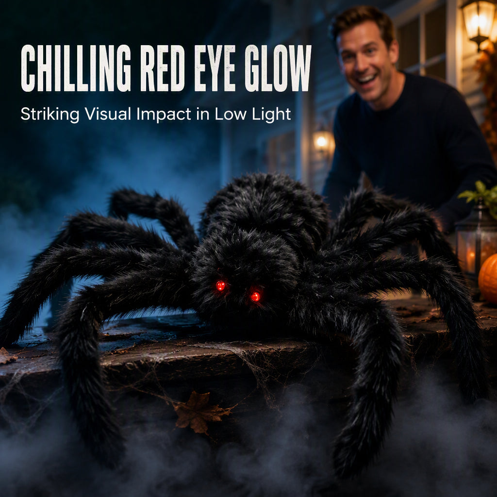 🕷️Oversized Outdoor Halloween Spider – Perfect for Multiple Spots, Haunted House Themes & DIY Scary Displays! 👻✨