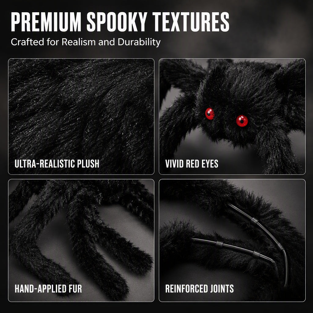 🕷️Oversized Outdoor Halloween Spider – Perfect for Multiple Spots, Haunted House Themes & DIY Scary Displays! 👻✨