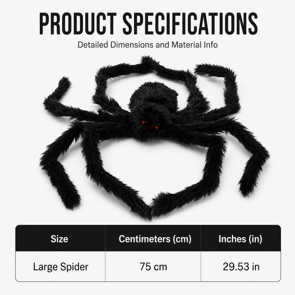 🕷️Oversized Outdoor Halloween Spider – Perfect for Multiple Spots, Haunted House Themes & DIY Scary Displays! 👻✨