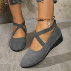 👠 Easy All-Day Elegance | Women's Elastic-Strap Low Wedge Shoes