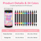🎁24 Colors Dual Ended Nail Art Pens Set