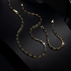 ⚡ Sparkling Jewelry Set for Men – Cubic Zircon Necklace & Bracelet Set