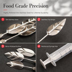 🎂Professional 3D Jelly Art Kit‑ 304 Stainless Steel 10‑Piece Floral Gelatin Art Tools with Syringe, DIY 3D Flower Jelly Cake Decorating Set for Pastry & Baking Lovers